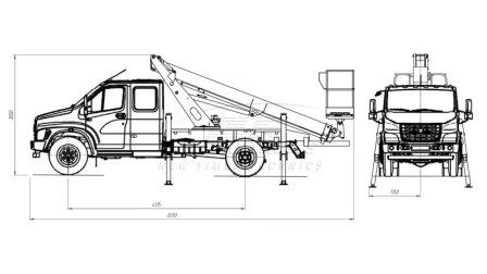 منصة الرفع الهيدروليكية أГП-14Т GAZ-C42R33 14م 200/250كغ 8.4م