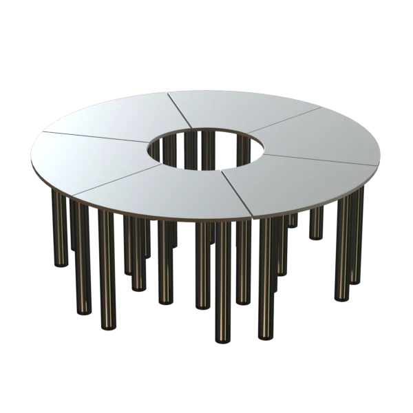 Round Table with 6 Sections, 22mm Particle Board