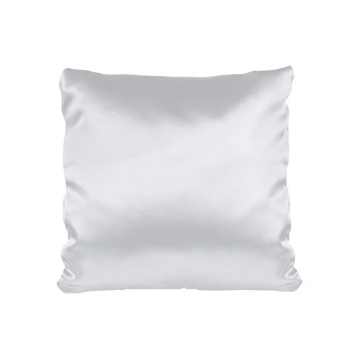 غطاء وسادة ساتان أبيض 40x40 سم بسحاب مخفي