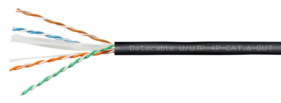 كابل الاتصال المتناظر لأنظمة النقل الرقمية Datacable U/UTP الفئة 6 خارجي