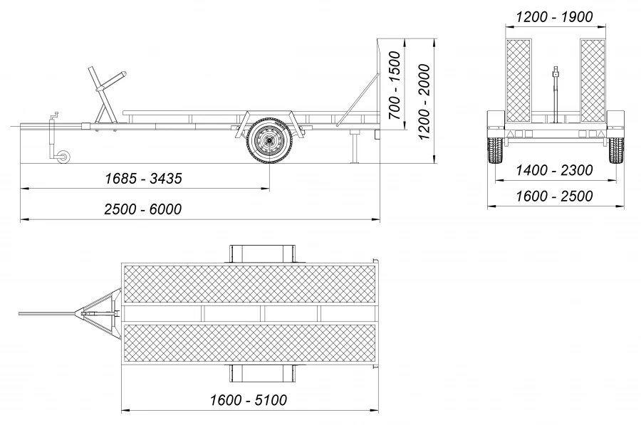 Boat and Yacht Transport Trailer (up to 750 kg) - Trailer76 71796