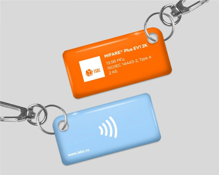 سلسلة مفاتيح ISBC® مع شريحة Mifare Plus EV1 2K مدمجة