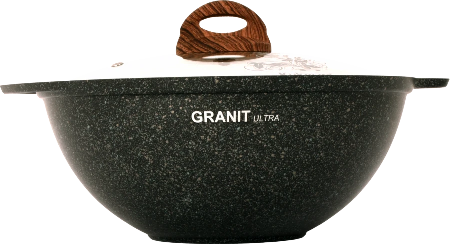Non-Stick 3.5L Aluminum Plov Pot with Glass Lid - Kukmara Granit Ultra