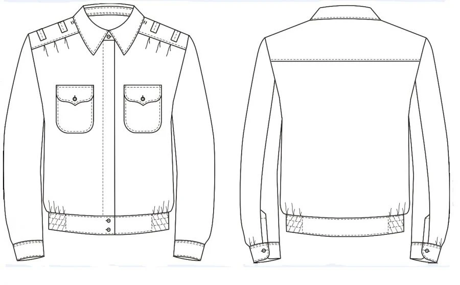 Women's Military Blouses for FSO Russia with Belt
