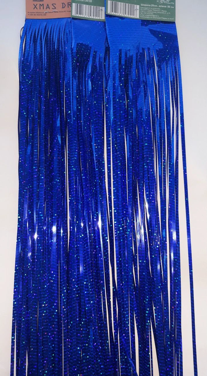 خيوط زينة عيد الميلاد الزرقاء 20x50 سم