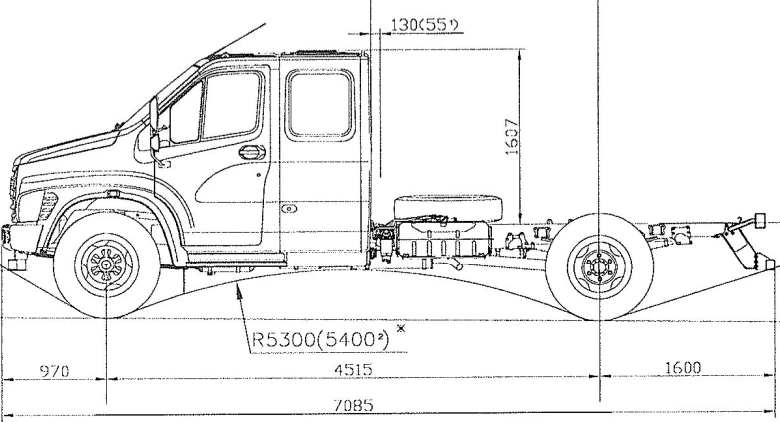 2-Axle Cargo Truck Chassis with Euro-5 Diesel Engine, C42R33