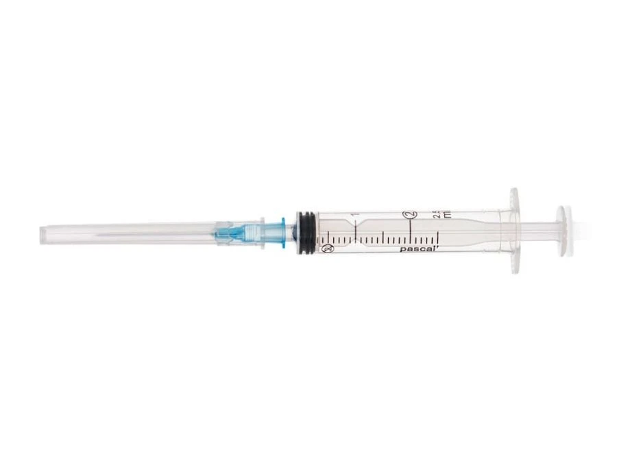 حقنة حقن معقمة للاستخدام مرة واحدة ثلاثية المكونات 2 مل مع إبرة 23G