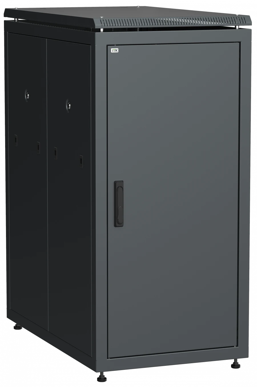 19" Network Cabinet LINEA N 24U 600x1000 mm with Metal Doors, Black