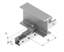 SMA 637 Threaded Beam Clamp, Stainless Steel AISI 316L, 40x90 mm