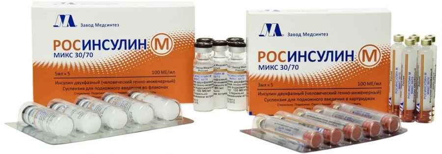 روسينسولين إم مكس 30/70 إنسولين 100 وحدة دولية/مل كارتريدج مع قلم 3 مل × 5