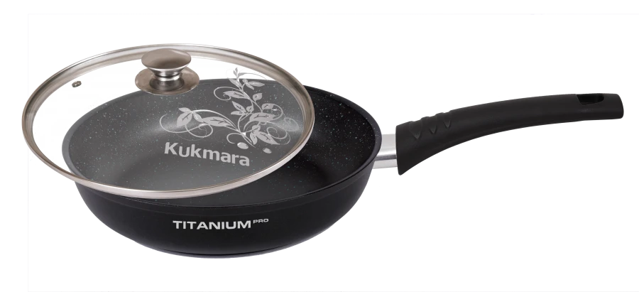 Aluminum Non-Stick Frying Pan 280mm Kukmara with Bakelite Handle and Glass Lid