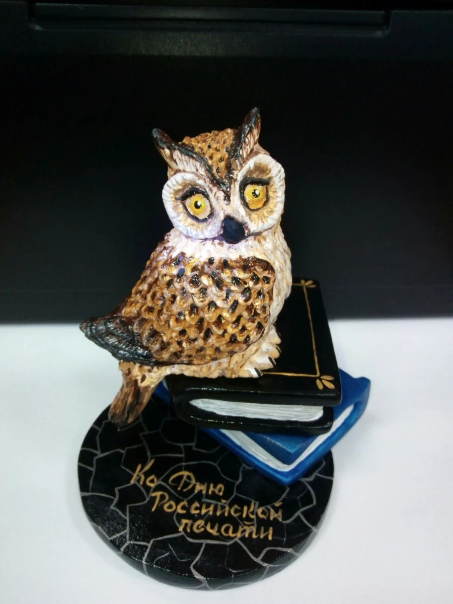 Owl Sculpture No. 3 - Handmade Clay Art Piece