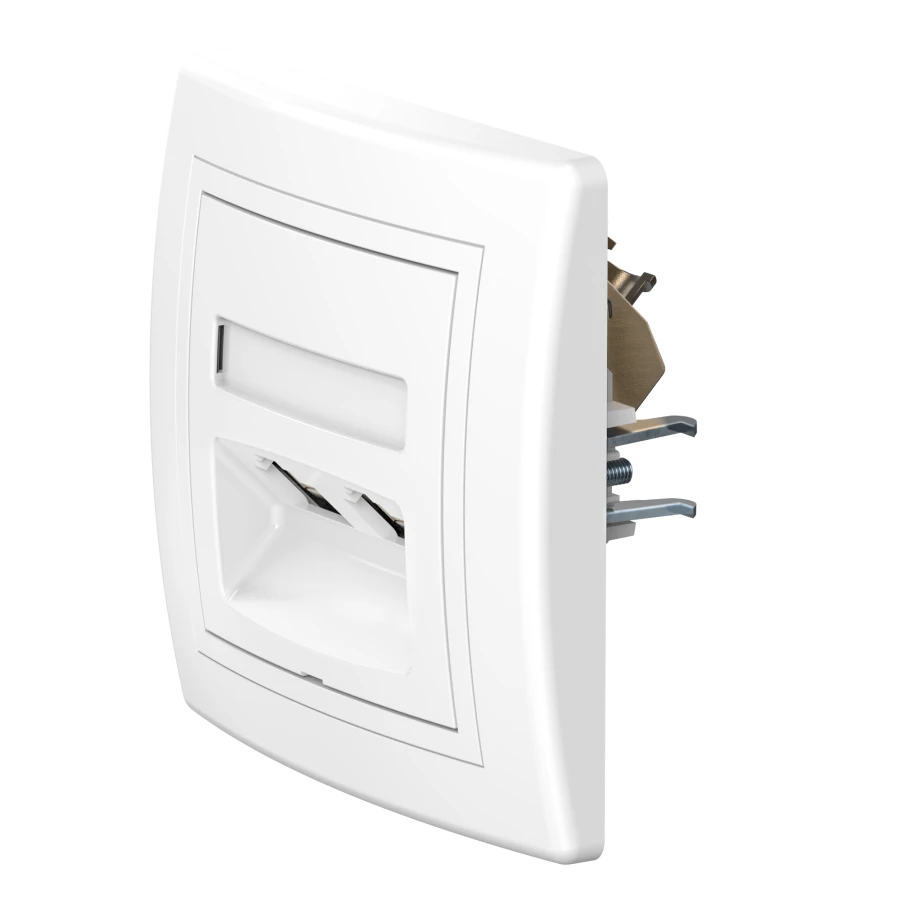 مقبس كمبيوتر مزدوج مخفي CADUCEUS ALING PRESTIGE مع وحدات Keystone RJ45