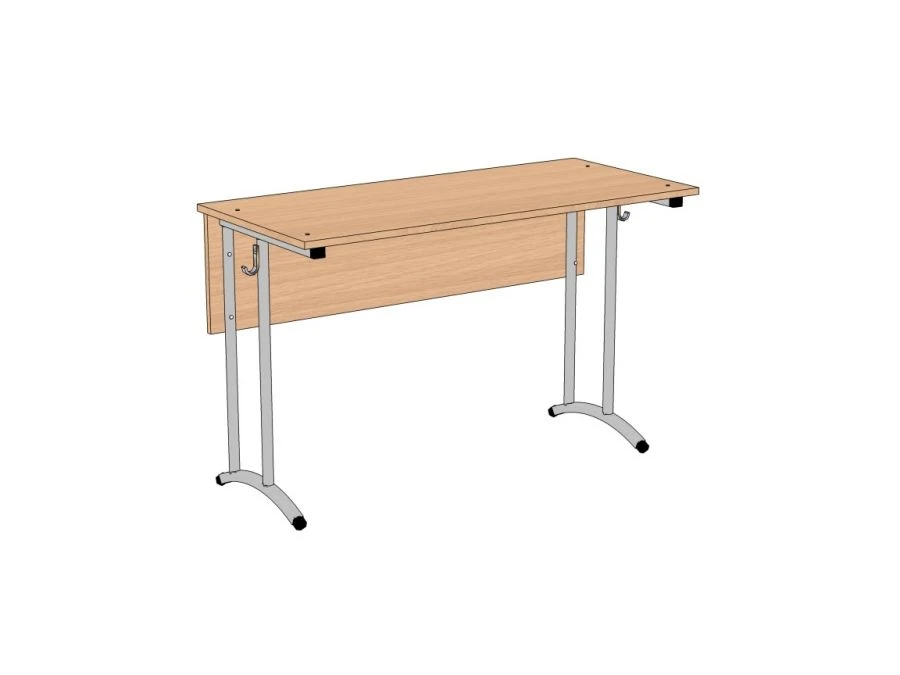 Two-Seater Student Desk, Non-Adjustable, Round Tube, Ski Arch SU-2.2.01.D