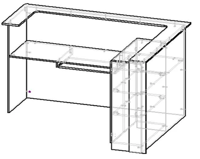 مكتب استقبال R1 - جودة MDF مع حواف PVC
