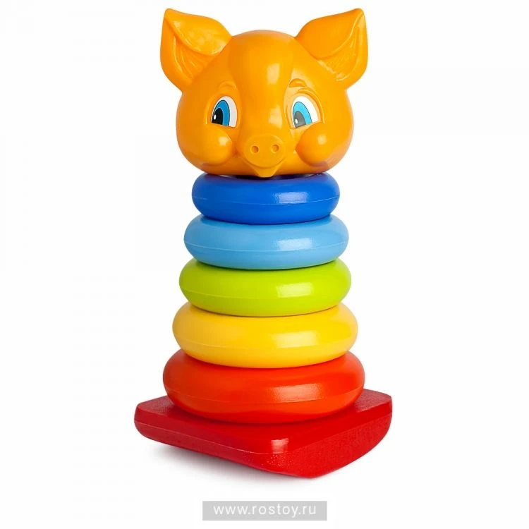 Fun Pig Rocking Stacking Pyramid Toy