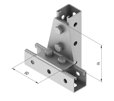 Hot-Dip Galvanized Steel Plate with 4 Holes SMA 620 - 80x94mm, 5.0mm Thickness