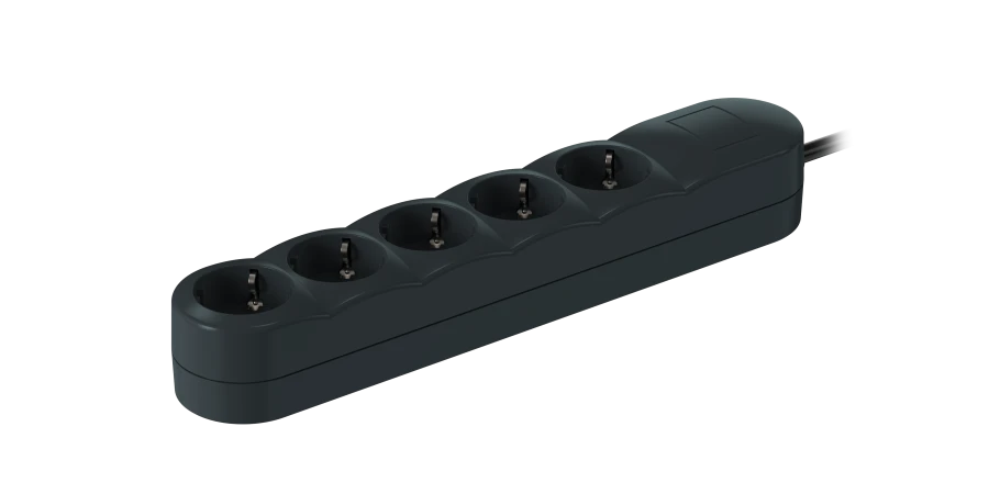 Caduceus Aling 5x16A Extension Cord 3.6kW, 250V, 5m, Anthracite, Art. 4455.A