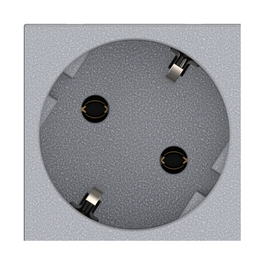 مأخذ كهربائي مودولار CADUCEUS ALING HIDE مع تأريض 16A 250V، بزاوية 45°، فضي، رقم 2331.S