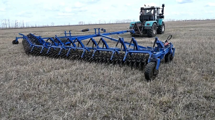 Wide-Working Harrow BMSh-15 for Pre-Planting Soil Processing