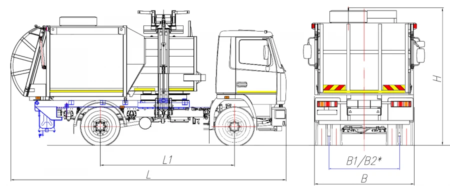 سيارة جمع النفايات ذات التحميل الجانبي MK-3552-01