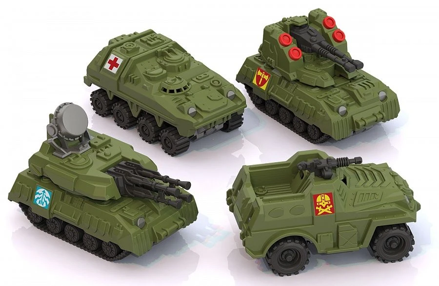 Military Series Miniature Vehicles Set of 4 (Blister Pack)