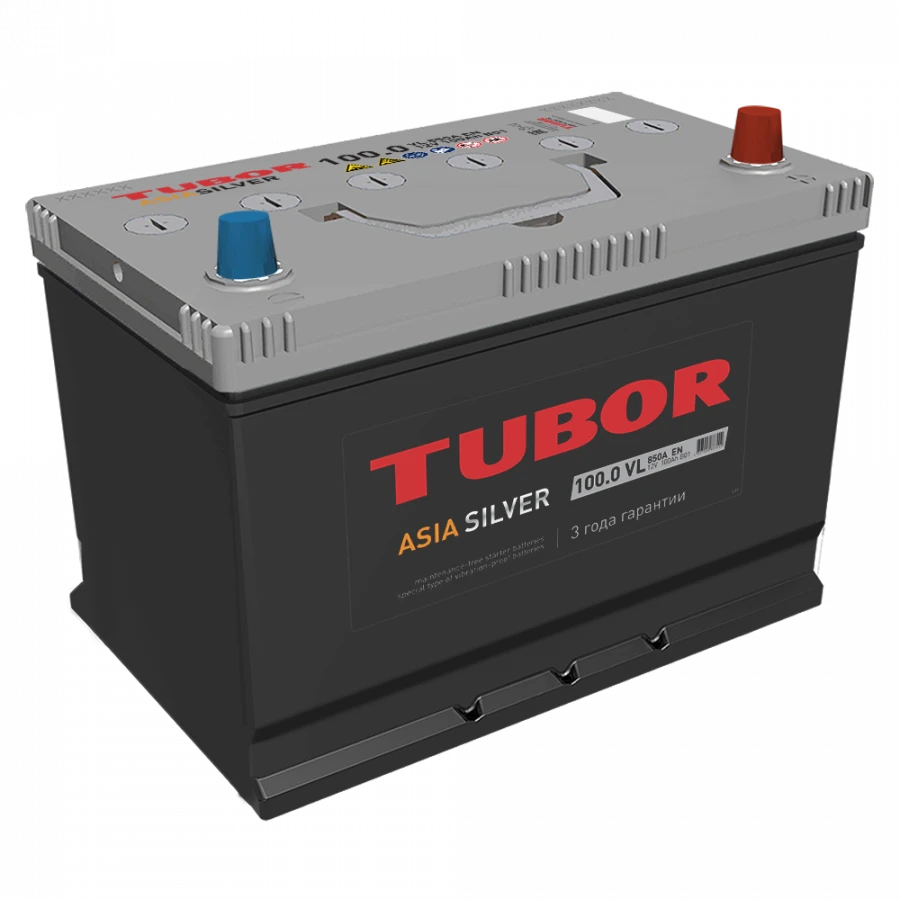 TUBOR ASIA SILVER 6СТ-100.1(0) VL B01 Starter Lead-Acid Battery