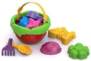 Sand Play Set No. 127 with Butterfly, Ladybug, Flower, and Beach Molds