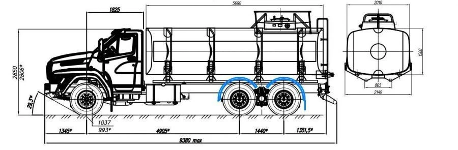 Oil and Petroleum Transport Tanker AСН 4671R1-10 on Ural 73945-01 Chassis