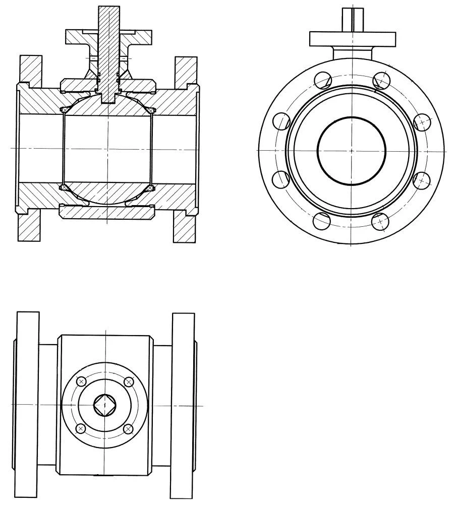 Flanged Ball Valve for Electric Drive KSHD DN 10 - 1400 PN 0.6 - 40.0