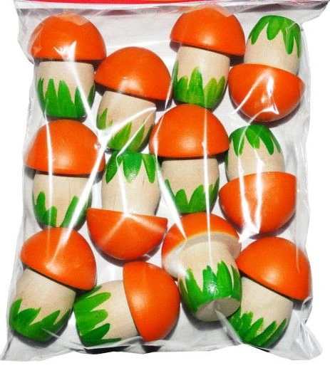 Wooden Mushroom Counting Material - 12 Pieces