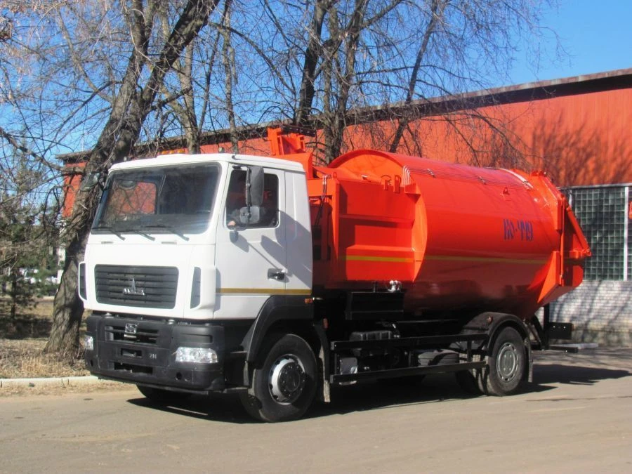 شاحنة جمع النفايات ذات التحميل الجانبي KO-449-35 (على قاعدة هيكل MAZ-5340S3، MAZ-5340S5، MAZ-534026)