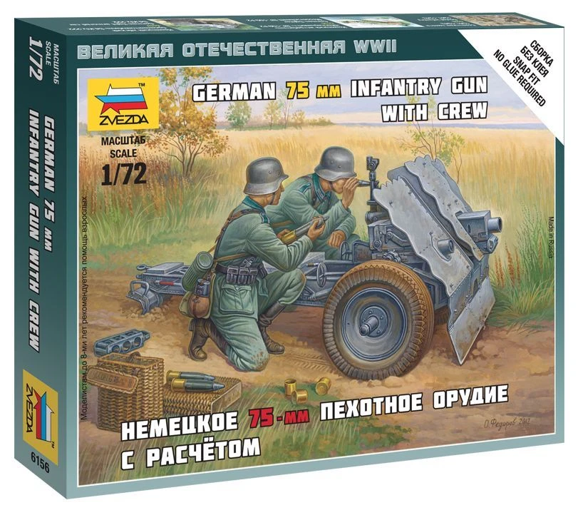German 75mm Infantry Gun with Crew Model Kit