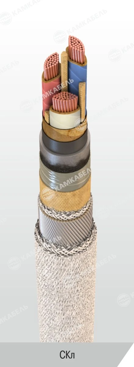 Power Cable with Copper Conductors and Paper Insulation, 6-10 kV
