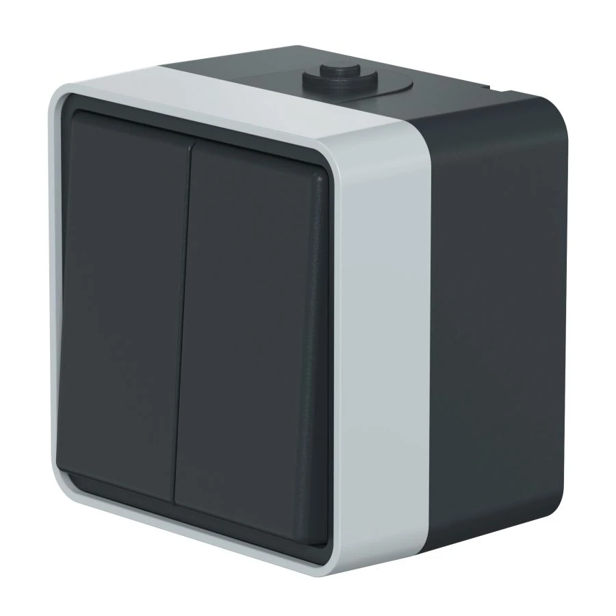 مفتاح ثنائي CADUCEUS ALING Protecta 10AX، 250V، رمادي أنثراسايت، فن رقم 22502.A1