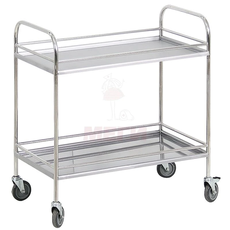 طاولة إجراءات متحركة من الفولاذ المقاوم للصدأ مع رفوف مزدوجة (SPP-03-MSK(5504))
