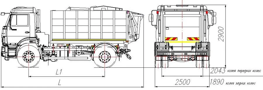 شاحنة قمامة بتحميل خلفي طراز MK-4540-04