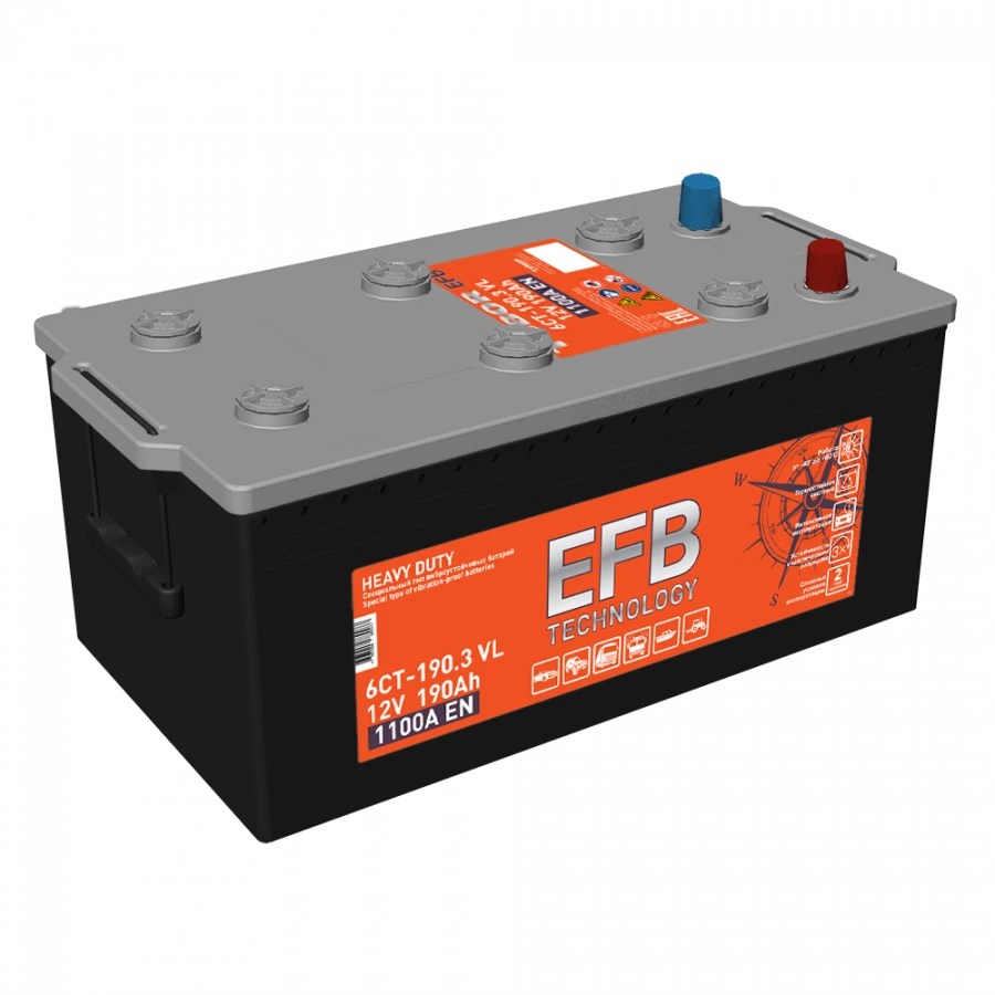 TUBOR EFB 6ST-190.3(4) VL Lead-Acid Starter Battery