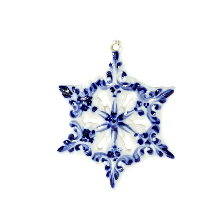 زينة شجرة عيد الميلاد برلينية على شكل ثلج 100x80x30 مم