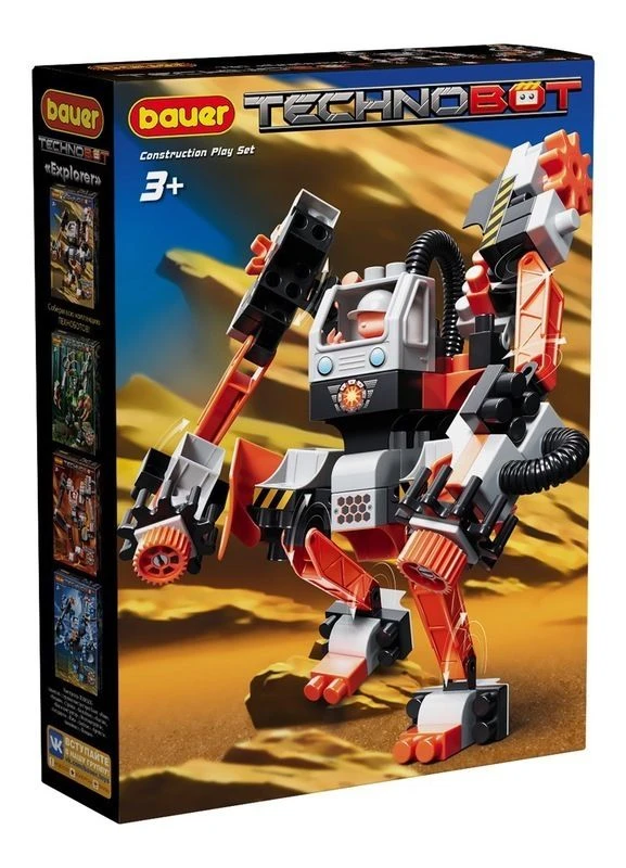 مجموعة البناء التعليمية باوير سلسلة "تكنوبوت" مع الروبوت الكبير والطيار