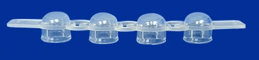 Non-Sterile Polymer Test Tube for In Vitro Diagnostics with 7 Convex Caps (Pack of 4)