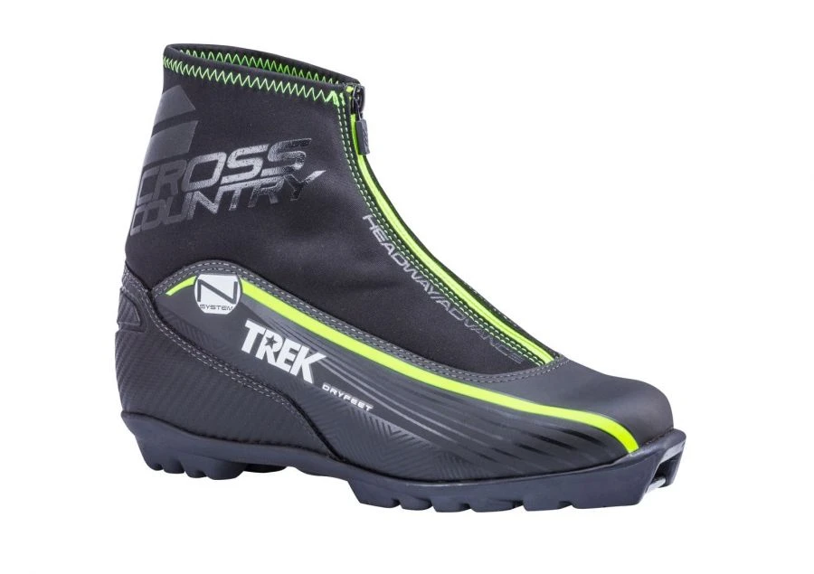حذاء تزلج على الثلج TREK CrossCountry1 أسود (شعار نيون ليمون) N