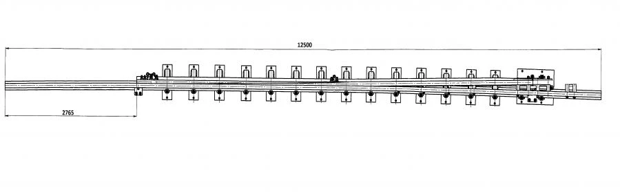 Curved Rail Frame with Straight Spike for Project N01.003.2000.00-03