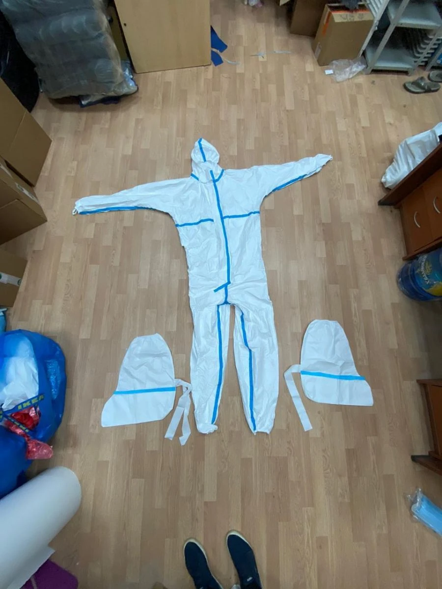 Disposable Medical Protective Coverall "Kasper+" with Shoe Covers, Sizes 42-64, White