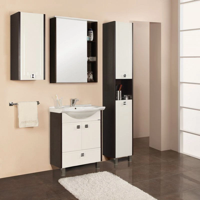 Modern Vanity Cabinet for Sink Aquaton Krit 60H Wenge 1A151501KT5001