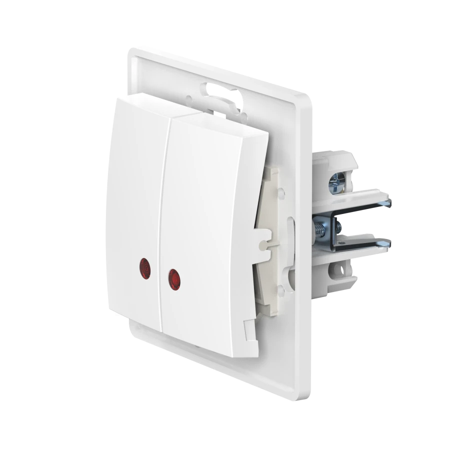 CADUCEUS ALING PRESTIGE Dual Switch with Indicator 10AX, 250V, White, Model 6026.0