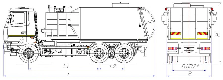 شاحنة قمامة مع تحميل جانبي موديل MK-3552-10