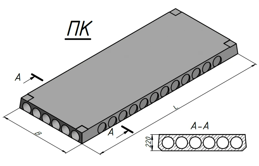 Precast Concrete Slab for Floor Overlays 60x15cm PK60.15-8atv