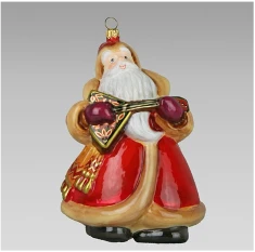 Handcrafted Glass Christmas Ornament "Santa Claus with Balalaika