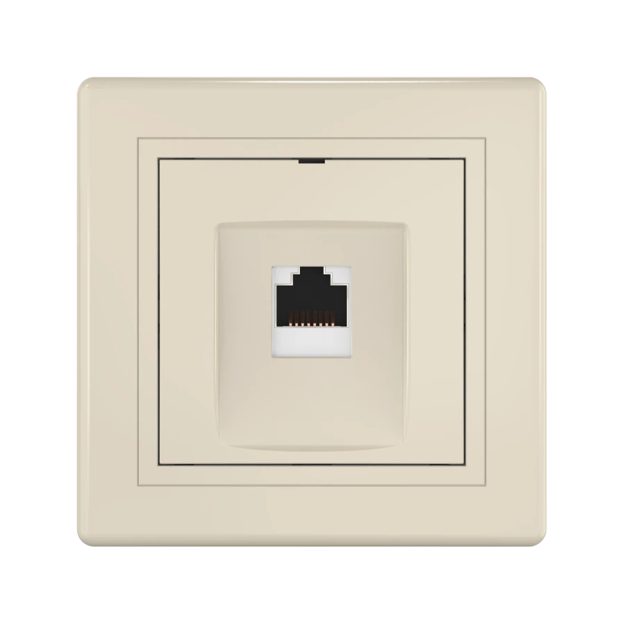 قابلة كمبيوتر CADUCEUS ALING PRESTIGE مع وحدة Keystone RJ45، بيج، فن. 616S.999